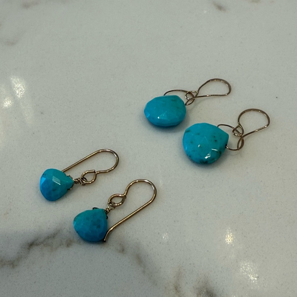 Turquoise Drop Earrings - Picture 2 of 2